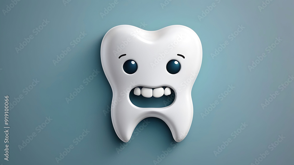 A healthy tooth with sad face Ai generated A healthy tooth with sad face Ai generated