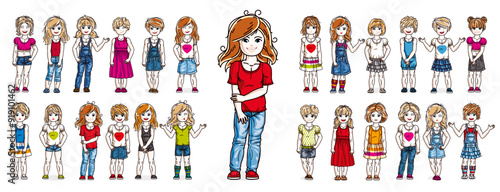 Cute little child girls in ...