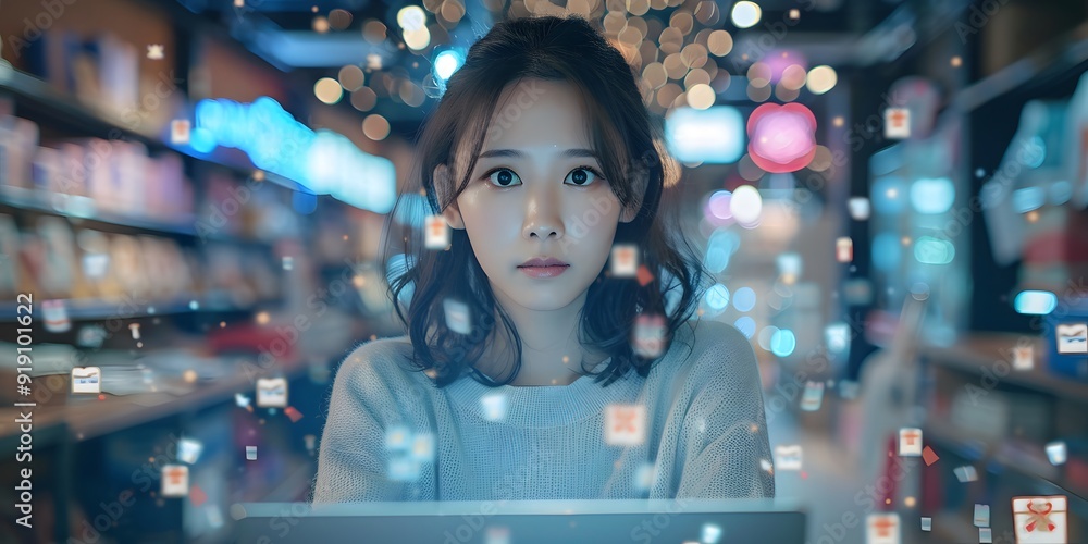 A 3D character using a computer for work and online shopping, blending business and commerce in a modern, tech-driven environment. A 3D character using a computer for work and online shopping, blending business and commerce in a modern, tech-driven environment.