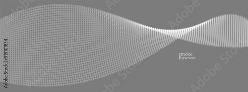 Abstract vector smoke background, wave of flowing circles particles, grey abstract illustration, smooth and soft design, relaxing image.