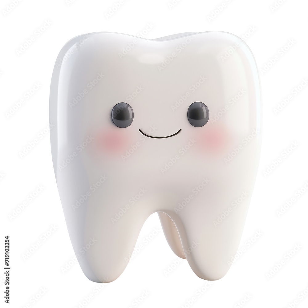 A cartoon tooth with a smile on it A cartoon tooth with a smile on it