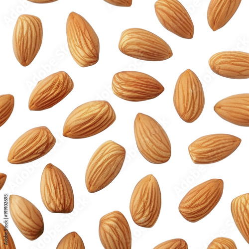 Wallpaper Mural A close up of almonds with a white background Torontodigital.ca