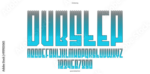 Electronic music display font, vector typeface for titles and logos and band or DJ names, modern typography, creative letters alphabet.