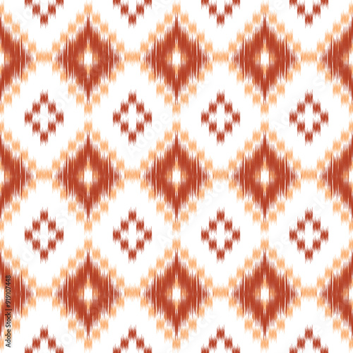 seamless pattern design in ikat style for fabric printing