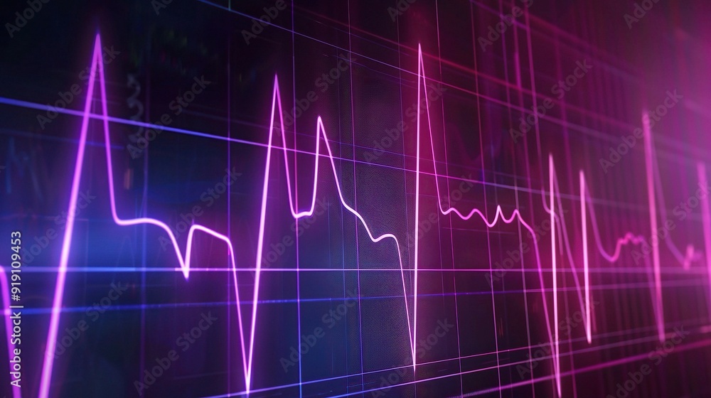 Medical Illustration of Arrhythmia: Complex Heart Rhythm Disorder Depicted with Electrical Impulses and Cardiac Anatomy Medical Illustration of Arrhythmia: Complex Heart Rhythm Disorder Depicted with Electrical Impulses and Cardiac Anatomy