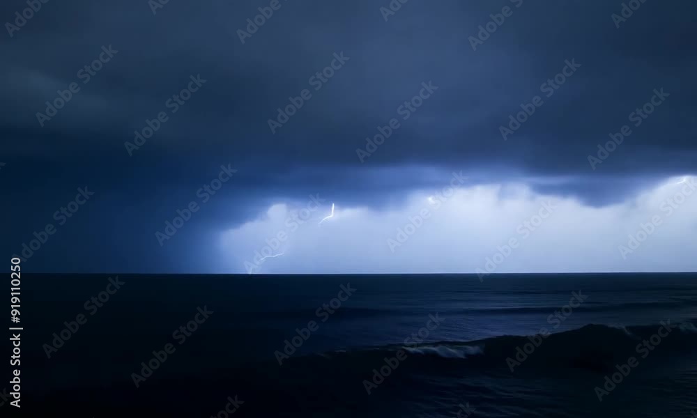 Storm clouds gather over the sea creating a dramatic scene Storm clouds gather over the sea creating a dramatic scene