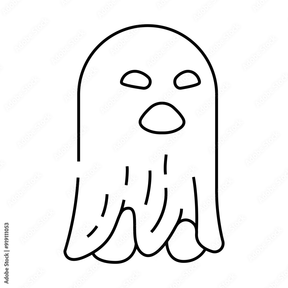 spooky ghost line icon vector. spooky ghost sign. isolated contour symbol black illustration spooky ghost line icon vector. spooky ghost sign. isolated contour symbol black illustration
