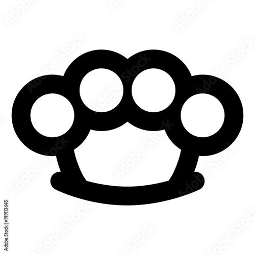 Brass knuckles icon vector. Knuckle illustration sign. Knuckle duster symbol or logo.
