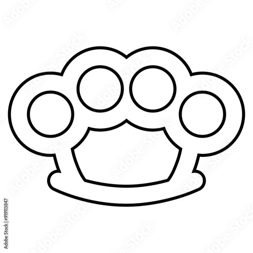 Brass knuckles icon vector. Knuckle illustration sign. Knuckle duster symbol or logo.