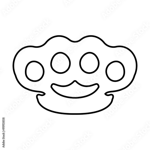 Brass knuckles icon vector. Knuckle illustration sign. Knuckle duster symbol or logo.