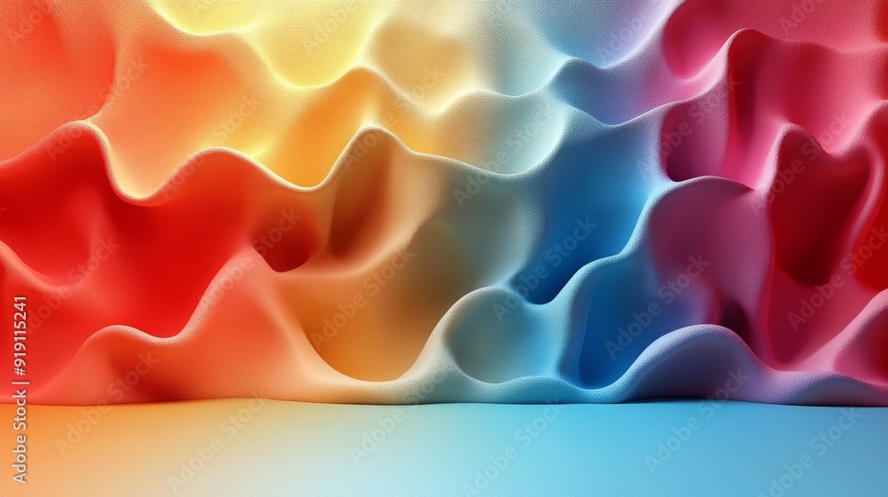 A colorful, abstract wall with a blue background A colorful, abstract wall with a blue background