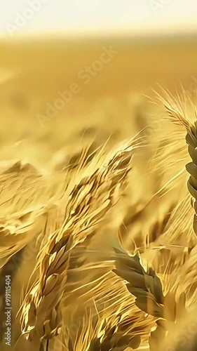 Golden Wheat Field Swaying in the Breeze photo