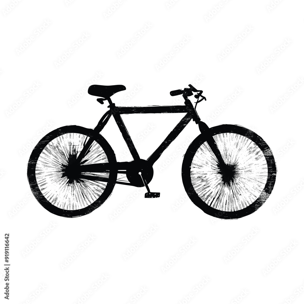 Fototapeta premium Bicycle Silhouette In Grunge Style