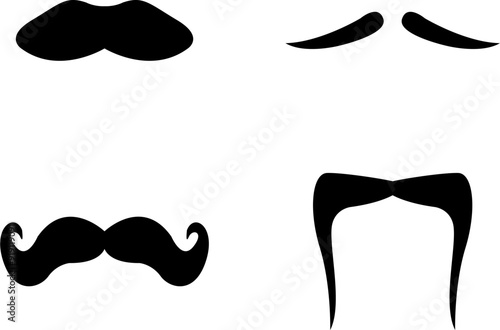 set of moustache vector image or clipart
