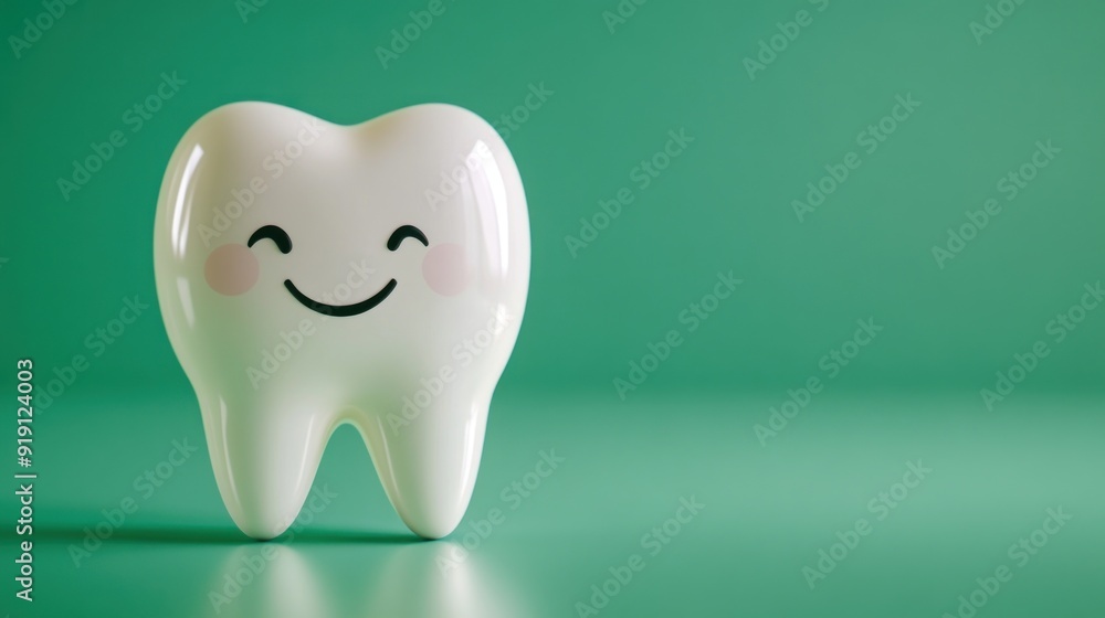Smiling Tooth on a Green Background Smiling Tooth on a Green Background
