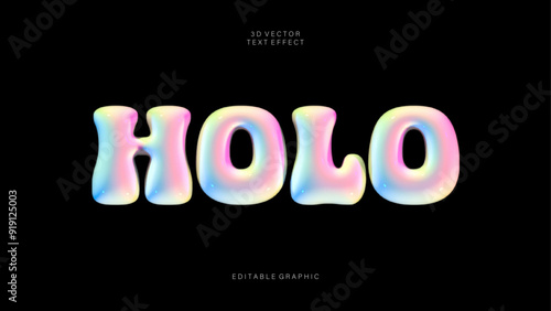 Holo 3d editable text effect