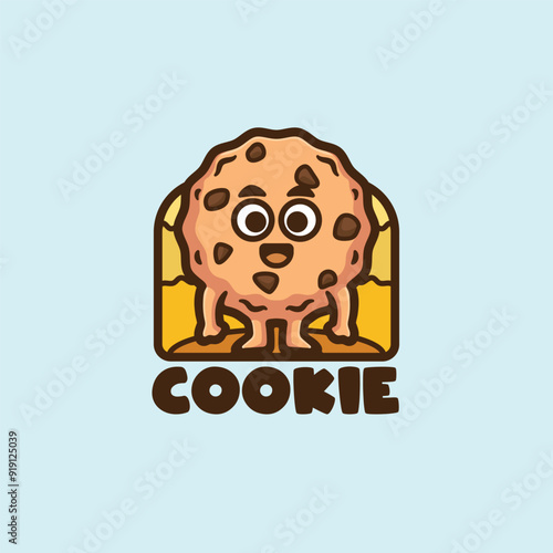 Cookie cartoon mascot character logo design