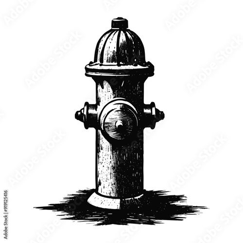 Classic Vintage Fire Hydrant Illustration
