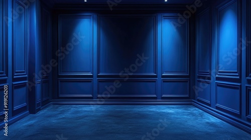 Empty elegant dark room at night with copy space