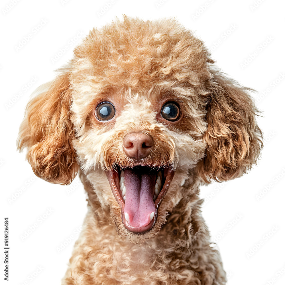 Energetic Poodle Dog Making Surprised Facial Expression on Plain White Background Transparent png Energetic Poodle Dog Making Surprised Facial Expression on Plain White Background Transparent png