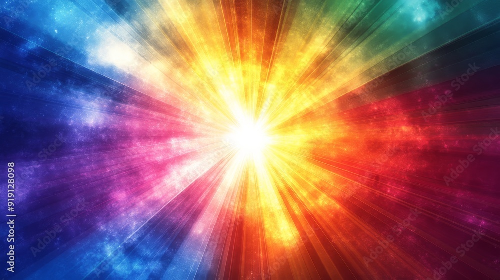 Abstract Rainbow Radiating Light Background Abstract Rainbow Radiating Light Background