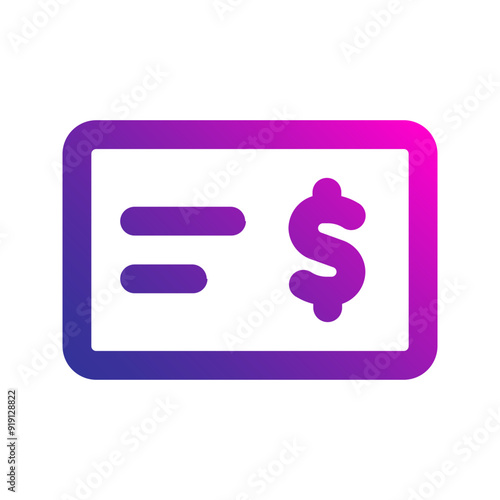 cheque gradient icon