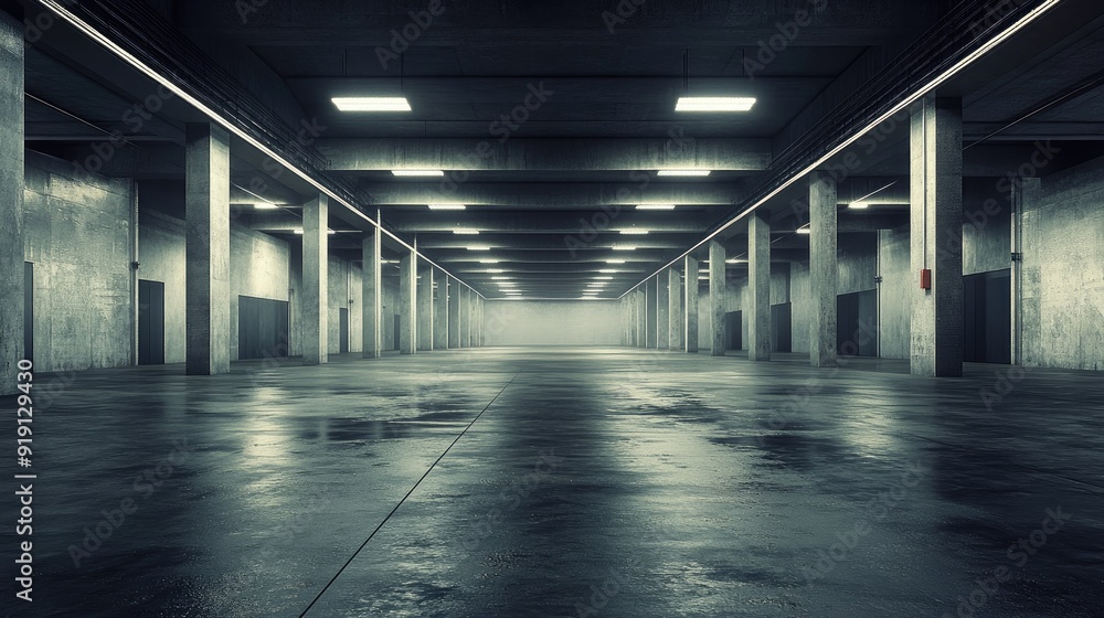 Evoking an Ambiance of Empty Warehouse with Dramatic Lighting Evoking an Ambiance of Empty Warehouse with Dramatic Lighting