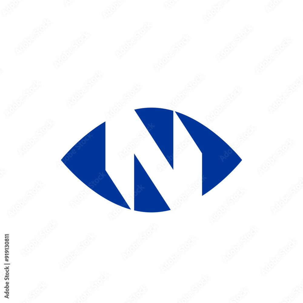 Original modern eye logo with letter N in vector. Original modern eye logo with letter N in vector.