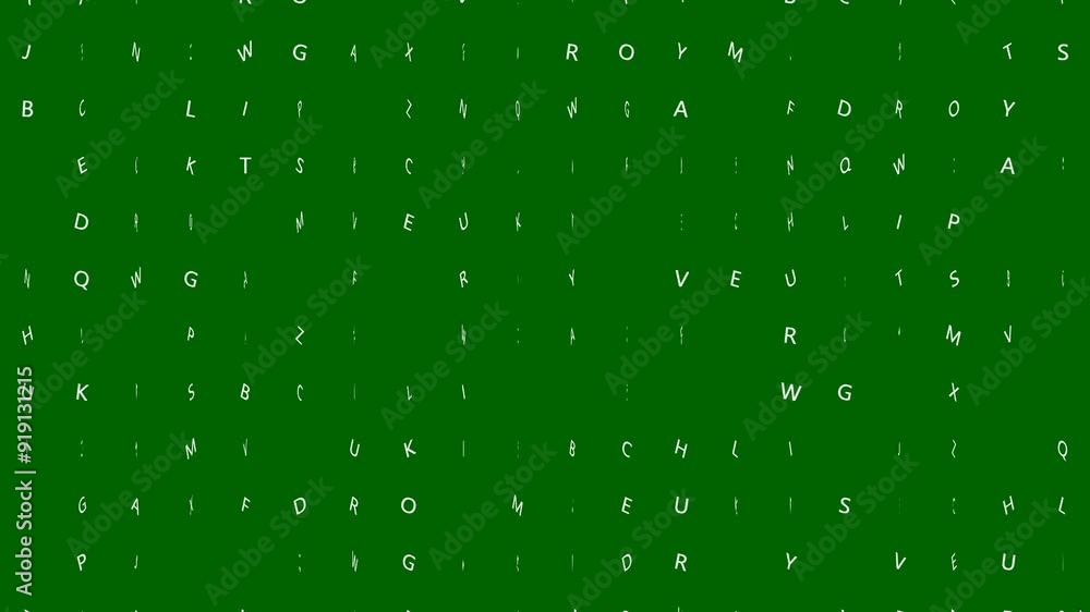An animation featuring alphabet letters continuously changing and ...