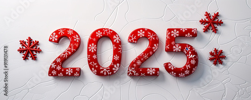 2025-Happy New Year Text 2025 3D text