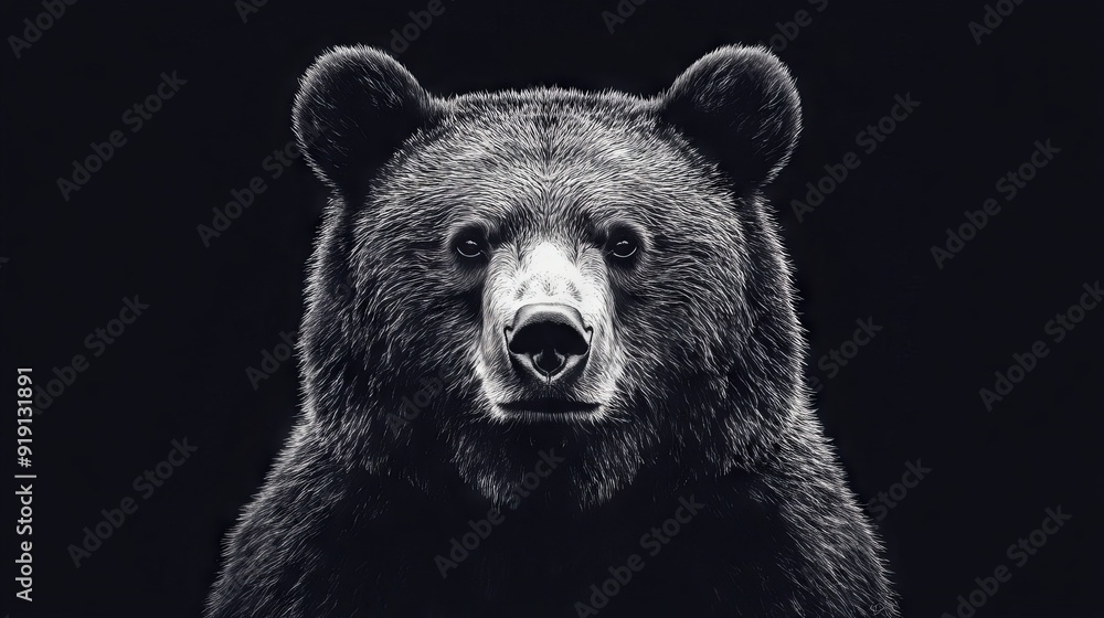 Fototapeta premium Bear pattern on the front of the tshirt 