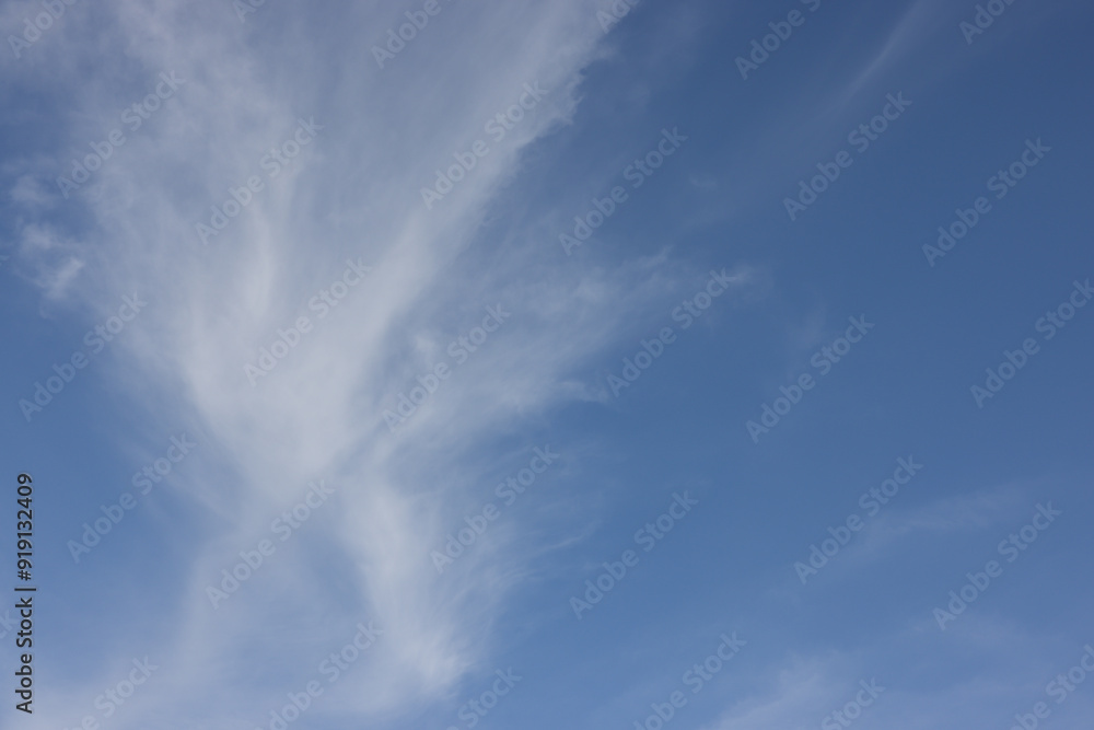 Fototapeta premium The sky is blue and clear with a few clouds scattered throughout