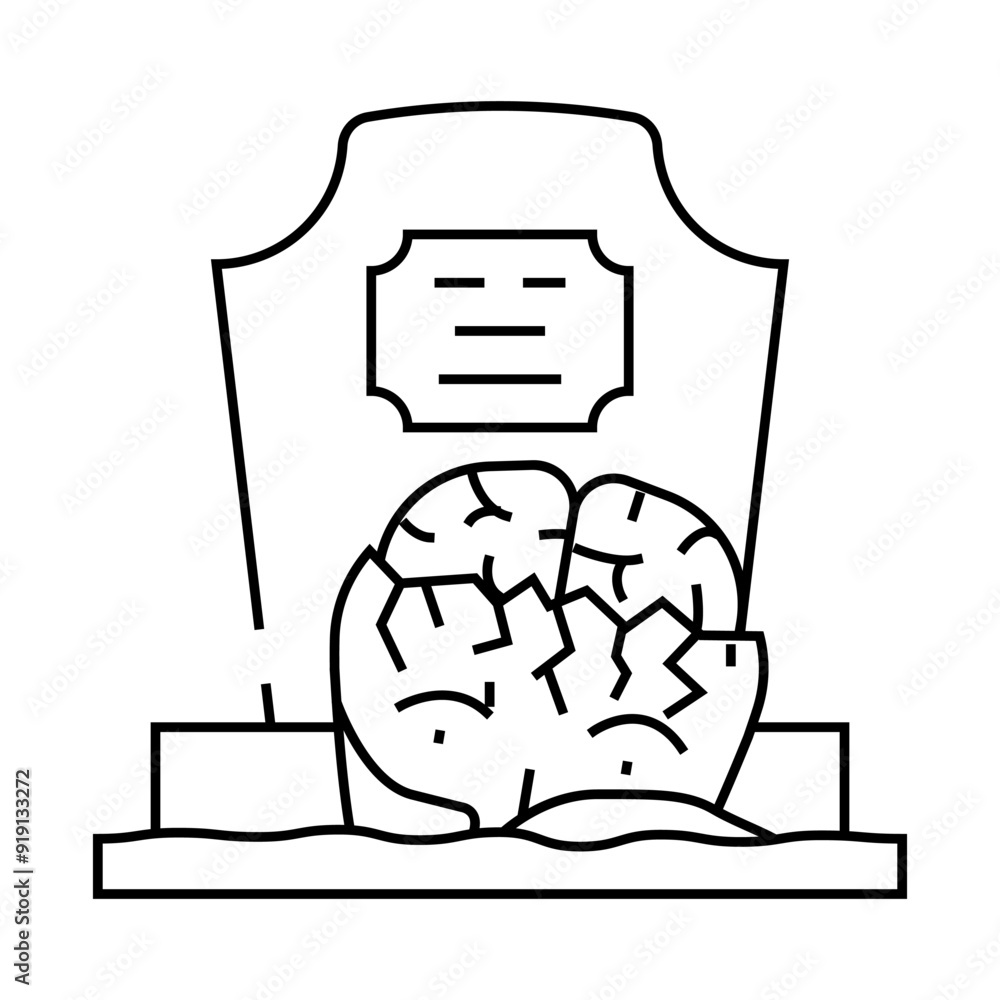 grave zombie scary line icon vector. grave zombie scary sign. isolated contour symbol black illustration grave zombie scary line icon vector. grave zombie scary sign. isolated contour symbol black illustration