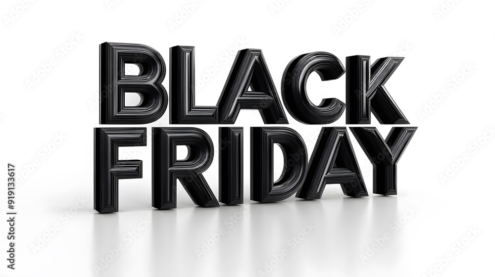 Black Friday banner, 3D volumetric inscription