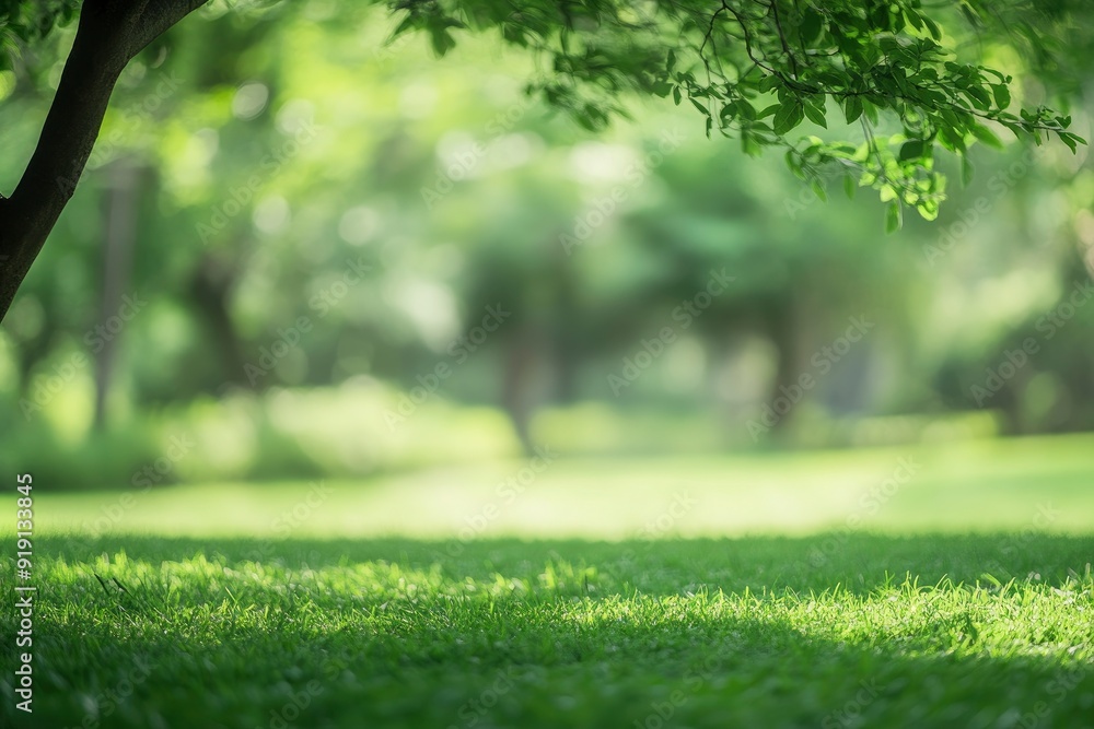 Blurred of green natural tree in park background with generative ai Blurred of green natural tree in park background with generative ai