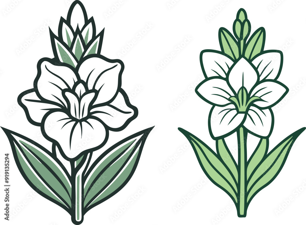 gladiolus flower silhouette vector line art icon gladiolus flower silhouette vector line art icon