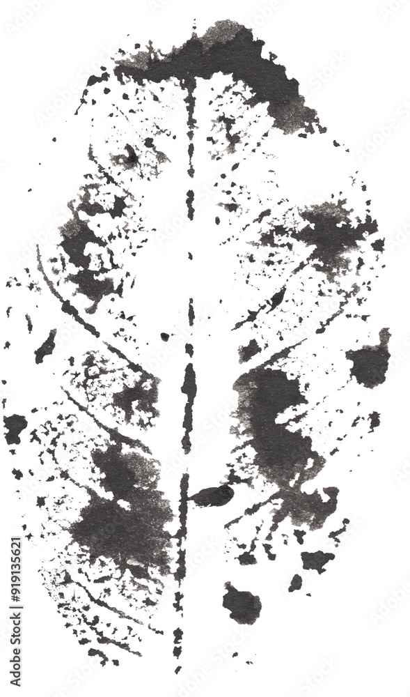 Fototapeta premium Ink leaf texture stamp graphics