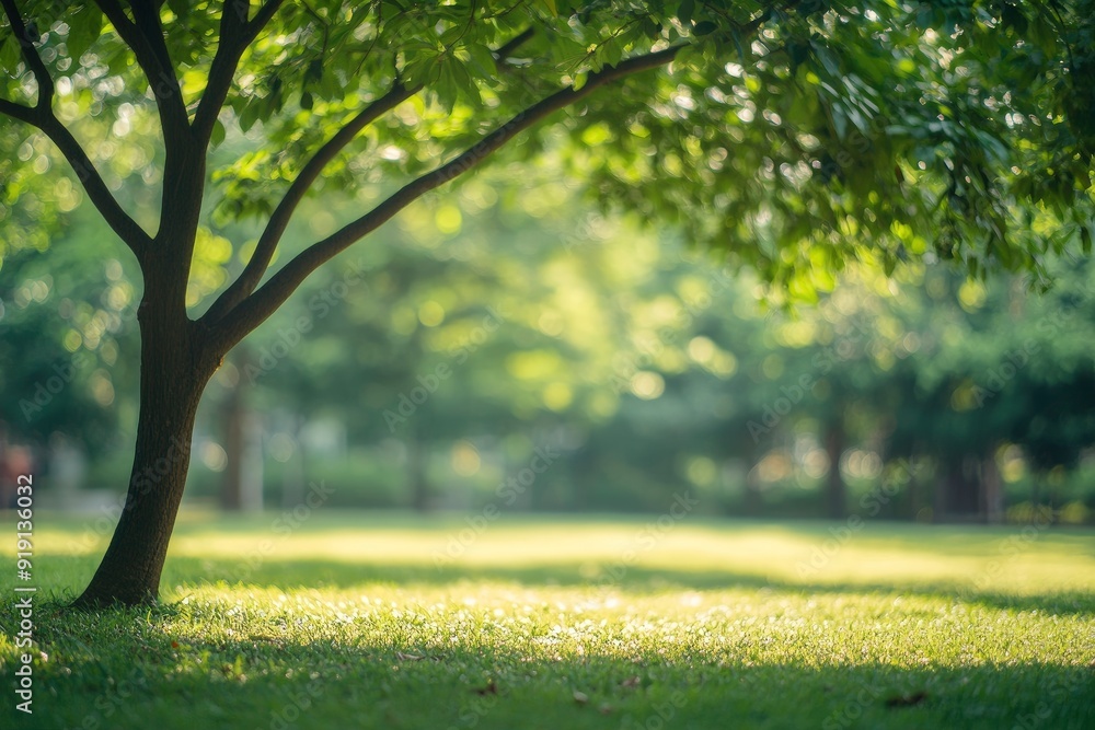 Blurred of green natural tree in park background with generative ai Blurred of green natural tree in park background with generative ai