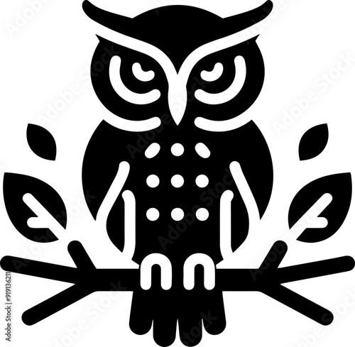 High-Quality Owl Icons Vector Illustration with White Background for Creative Design Projects photo