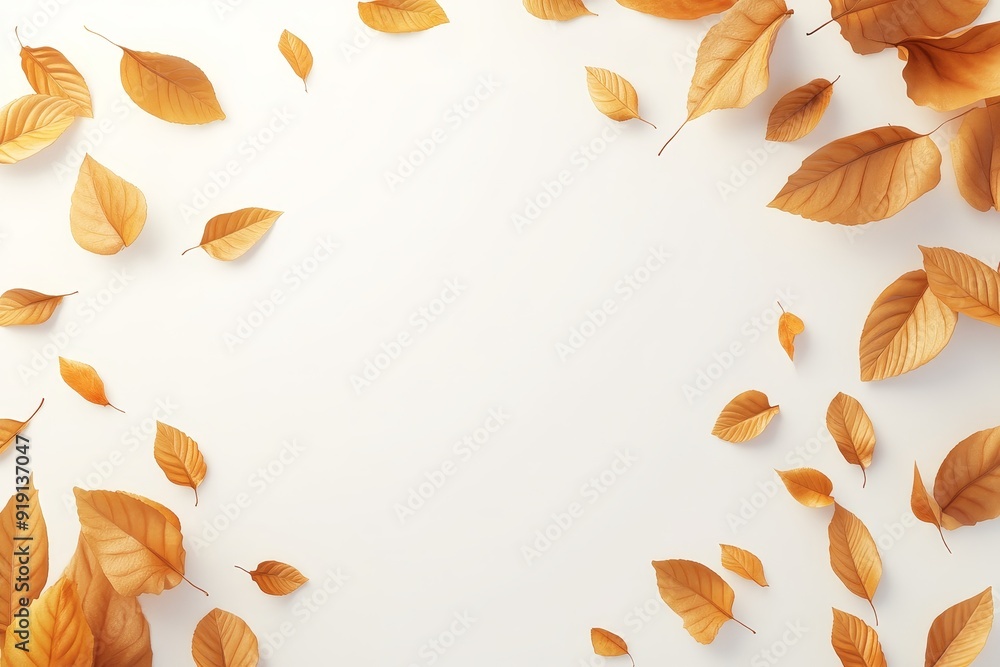 Design featuring autumn leaves on a white background in honor of Thanksgiving and the holiday season Design featuring autumn leaves on a white background in honor of Thanksgiving and the holiday season