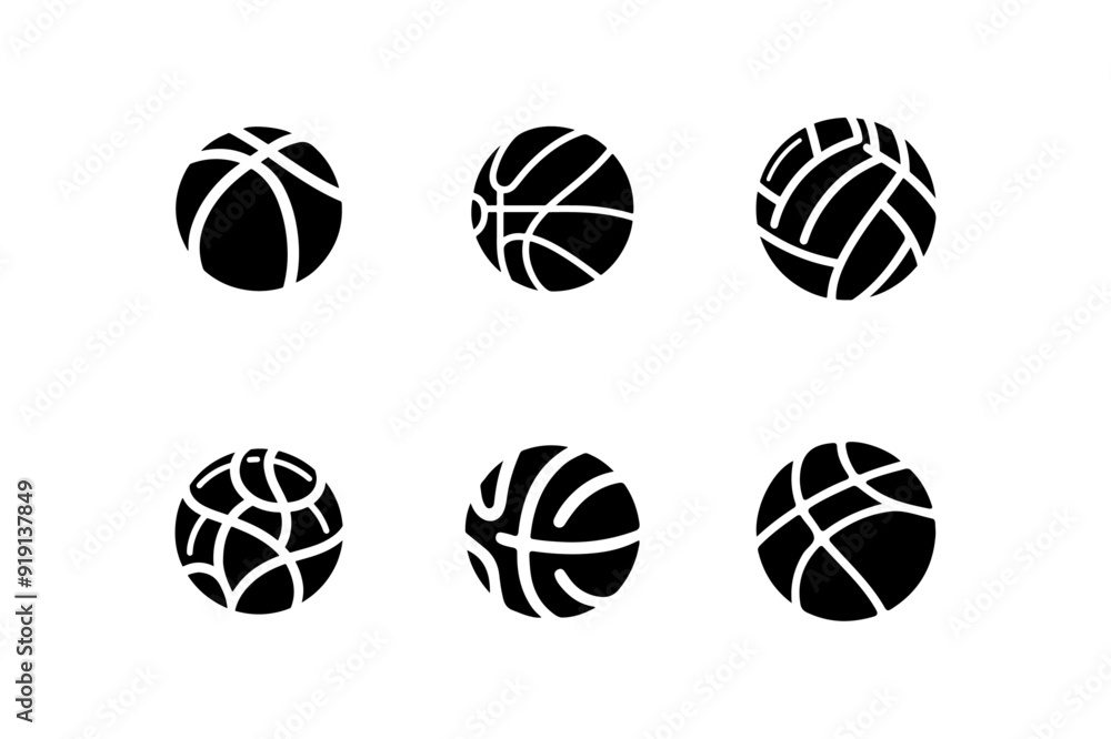 Fototapeta premium Set of Football silhouette vector illustration.