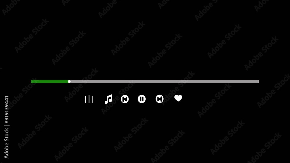 Music play bar animation with audio spectrum. Music player, scroll bar button , Music timeline player icon, loading bar , Audio music timeline bar, music player progress bar. Music play bar animation with audio spectrum. Music player, scroll bar button , Music timeline player icon, loading bar , Audio music timeline bar, music player progress bar.