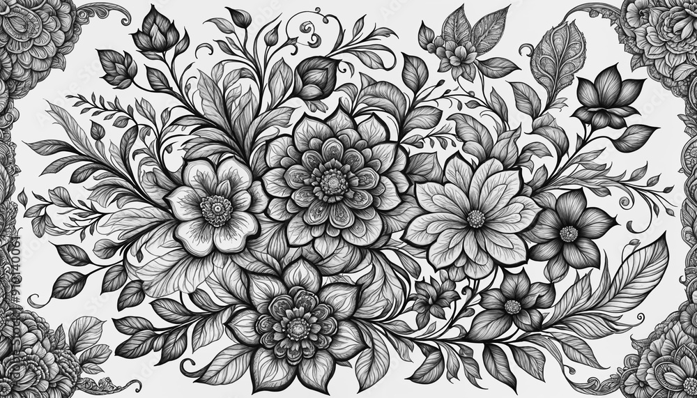 A captivating black and white image of a floral arrangement, featuring delicate petals, intricate stems, and contrasting textures, creating a sense of elegance and timeless beauty A captivating black and white image of a floral arrangement, featuring delicate petals, intricate stems, and contrasting textures, creating a sense of elegance and timeless beauty