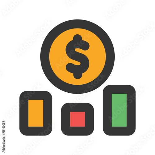 revenue line color icon
