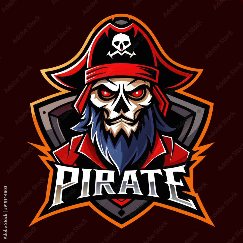 Pirate mascot esport game logo illustration for sport game team Pirate mascot esport game logo illustration for sport game team