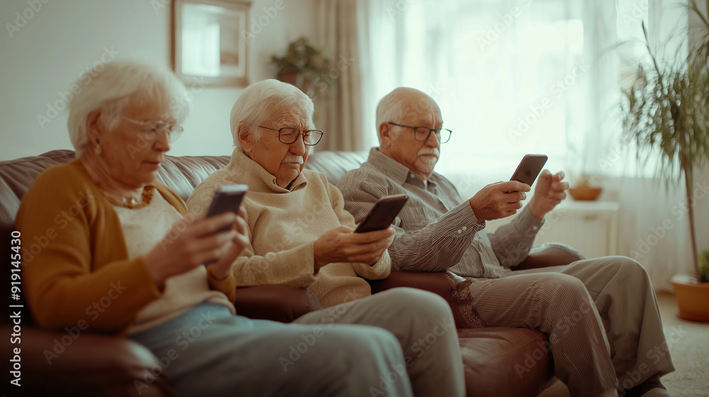 Elderly individuals using modern technology like smartphones, tablets, or smart home devices, Elderly individuals using modern technology like smartphones, tablets, or smart home devices,