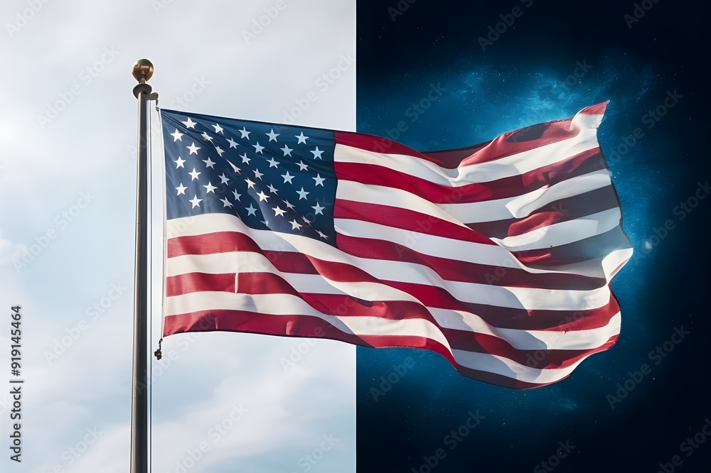 Fototapeta premium American flag with stars