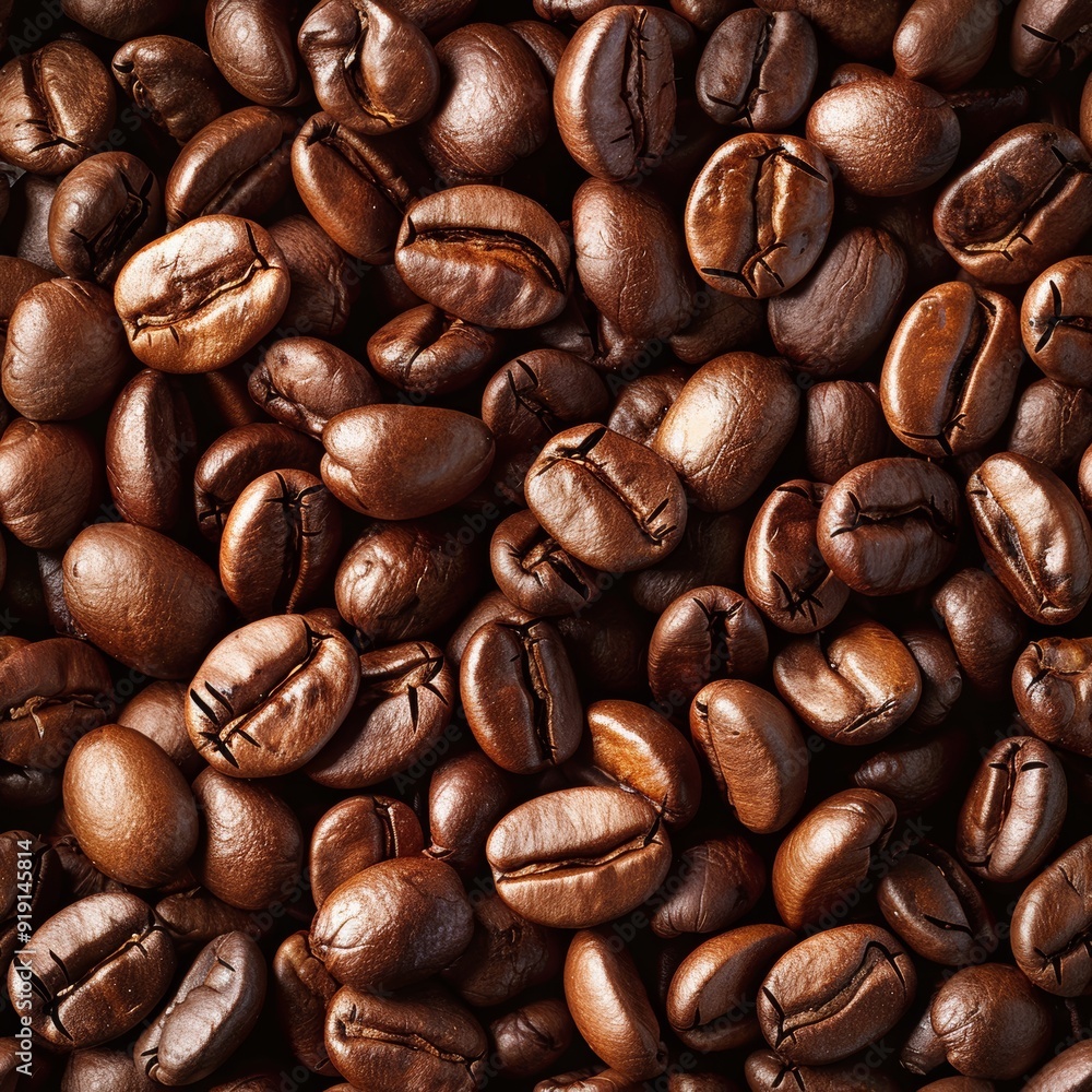 Fototapeta premium Coffee Beans, Realistic Coffee Beans Background, Seamless Coffee Beans Pattern