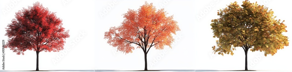 Seasonal nature scene of vibrant autumn trees with full foliage Seasonal nature scene of vibrant autumn trees with full foliage