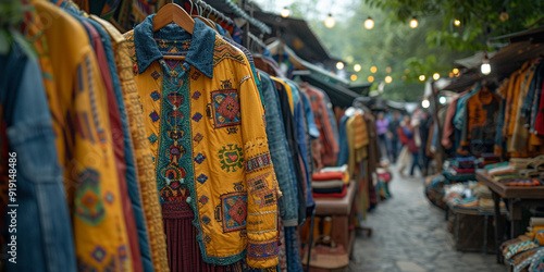 Craftsmanship of Handmade Clothing at a Fair: A Modern Market Experience